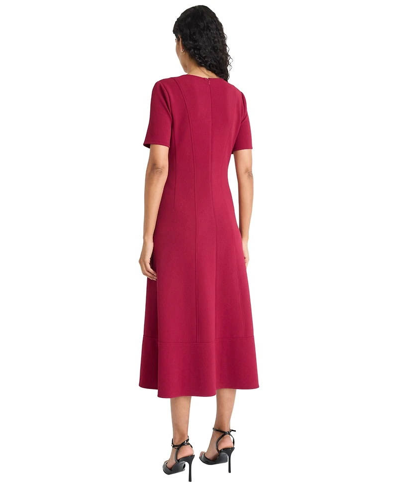 Maggy London Women's Short Sleeve V-Neck Dress