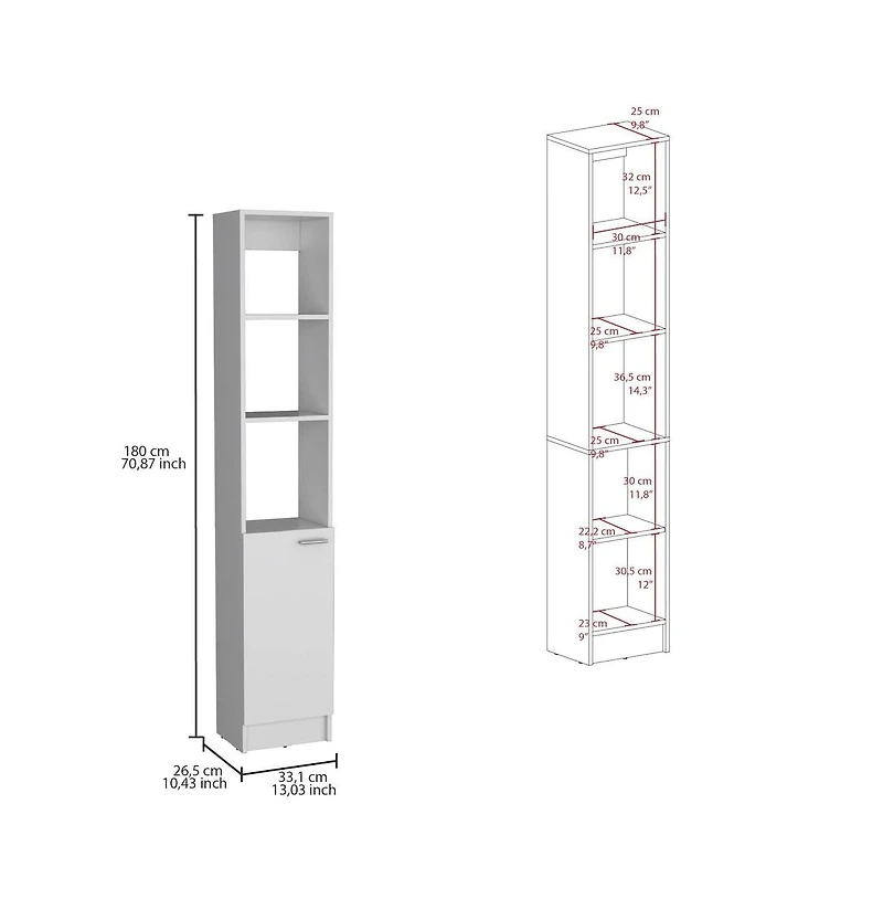 Tuhome Parks Linen Cabinet White Mdf