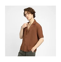 Campus Sutra Men's Panel-Pleat Oversized Shirt