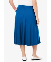 Woman Within Women's 7-Day Knit A-Line Skirt