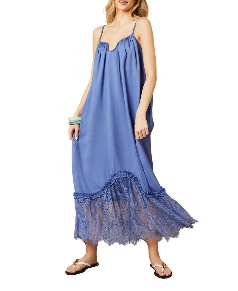 Oasis Babydoll Floaty Lace Detail Maxi Dress