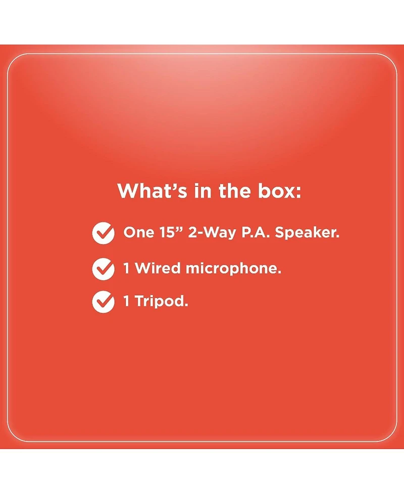 RadioShack 120W 15 inch Party Tower Pa Speaker with Lights, Fm Radio, and Rechargeable Battery and Wheels For Mobility 4001945