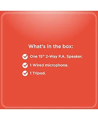 RadioShack 120W 15 inch Party Tower Pa Speaker with Lights, Fm Radio, and Rechargeable Battery and Wheels For Mobility 4001945