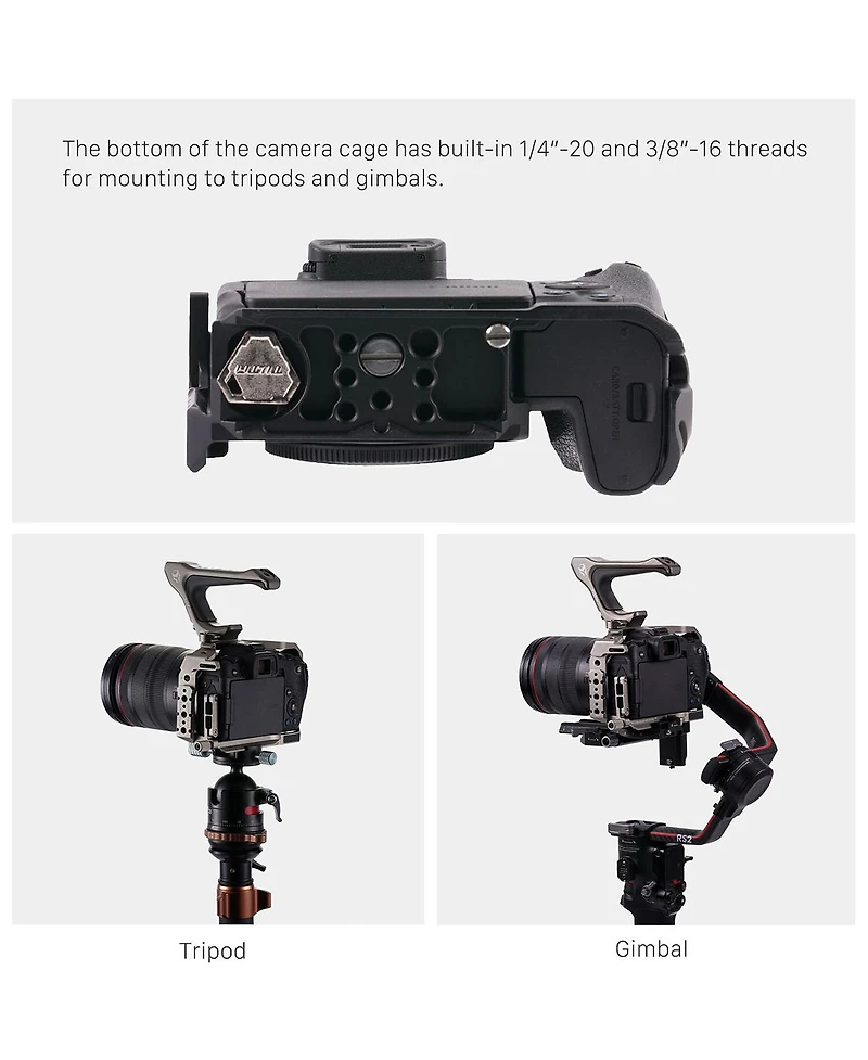 Tilta Full Camera Cage Lightweight Kit for Canon R8, Titanium Gray
