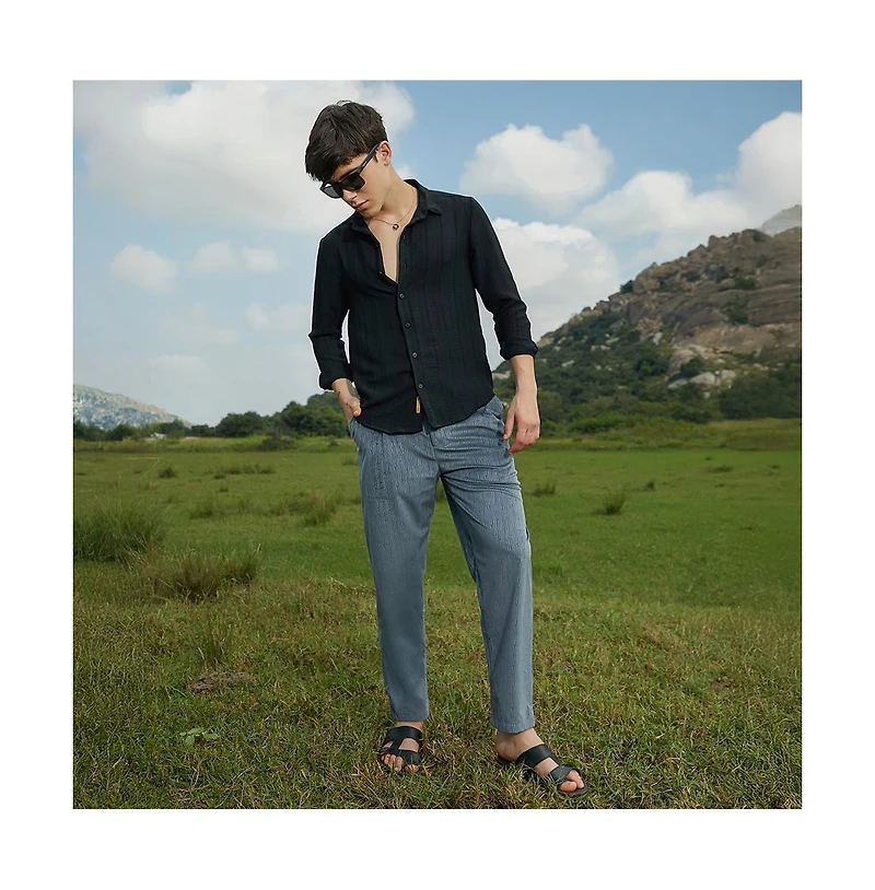 Campus Sutra Men's Trough-Tactile Shirt