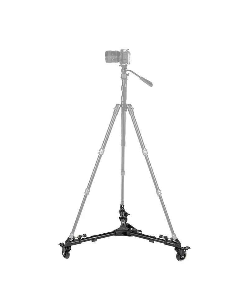 SmallRig Ad-01 3751B 3-Section Heavy-Duty Aluminum Tripod with Fluid Head, Bundle with Universal Tripod Dolly