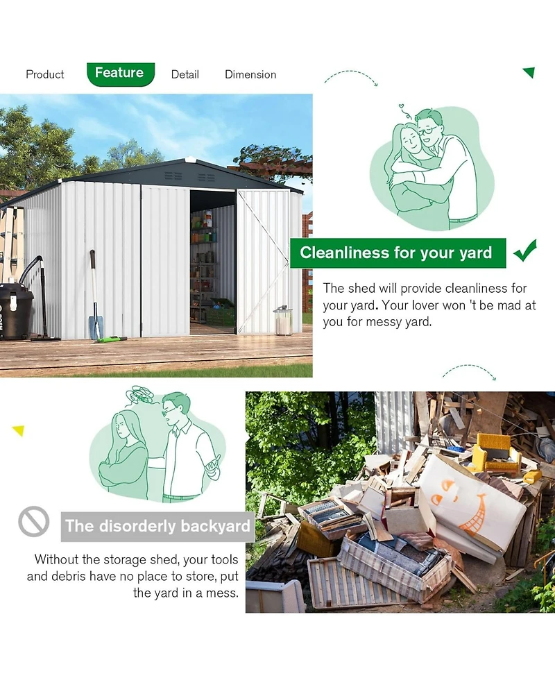 Aecojoy 10'x10' Outdoor Storage Shed