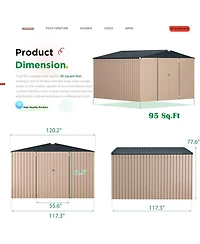 Aecojoy 10'x10' Outdoor Storage Shed