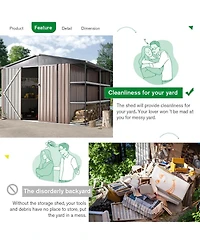 Aecojoy 10x8 Ft Storage Shed with Rack