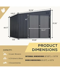 Aecojoy 8'x10' Lean to Shed Outdoor Storage Shed