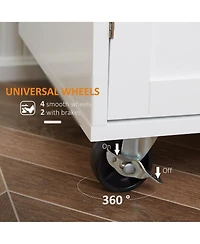 Halifax North America Black Kitchen Companion: Utility Cart with Wheels, Drawer & Cabinet