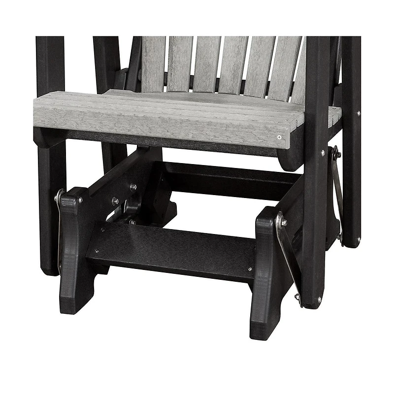 American Furniture Classics Double Glider with Center Table in Light Gray and Black