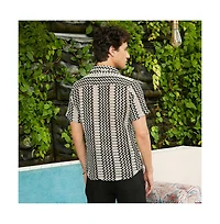 Campus Sutra Men's Zigzag-Knit Shirt