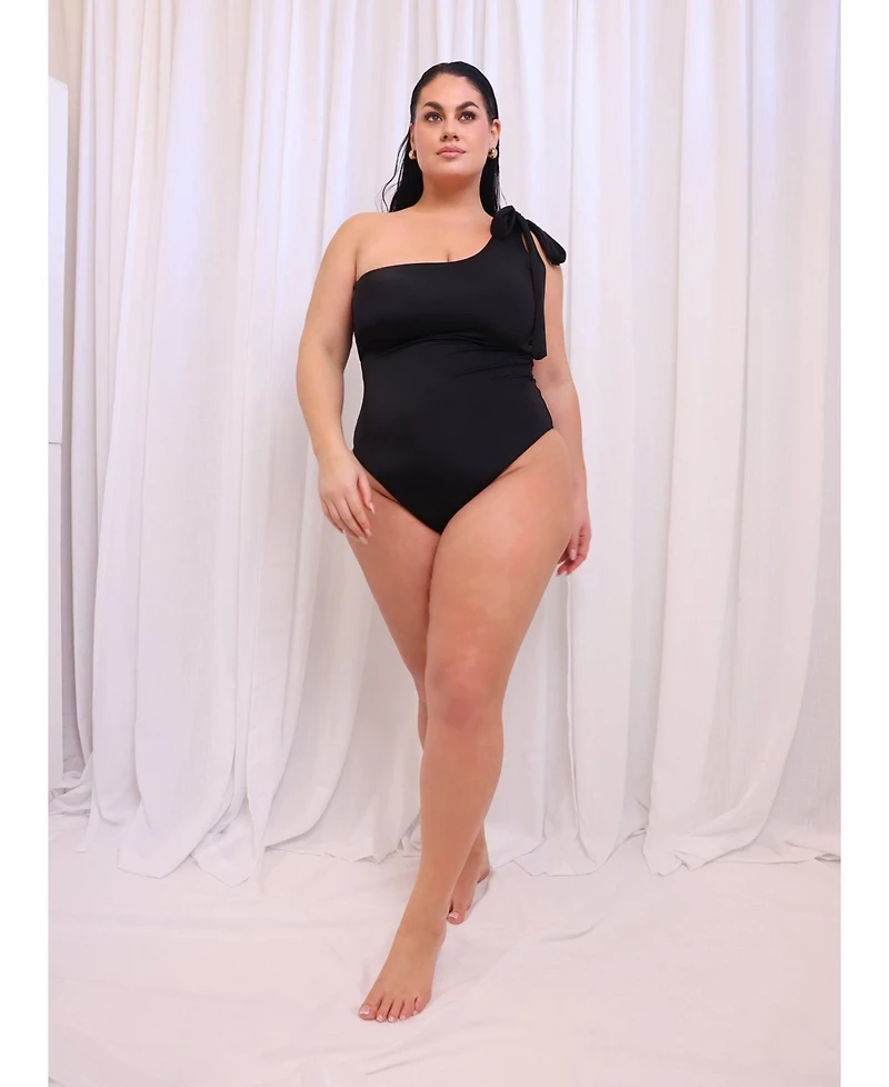 Rebdolls Women's Tie One Shoulder Swimsuit