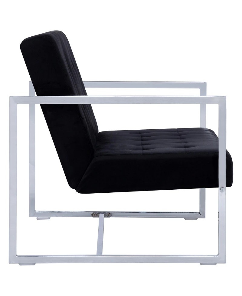vidaXL 2-Seater Sofa with Armrests Black Chrome and Velvet