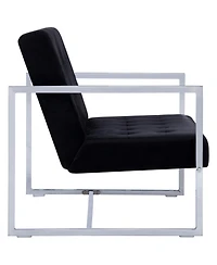 vidaXL 2-Seater Sofa with Armrests Black Chrome and Velvet