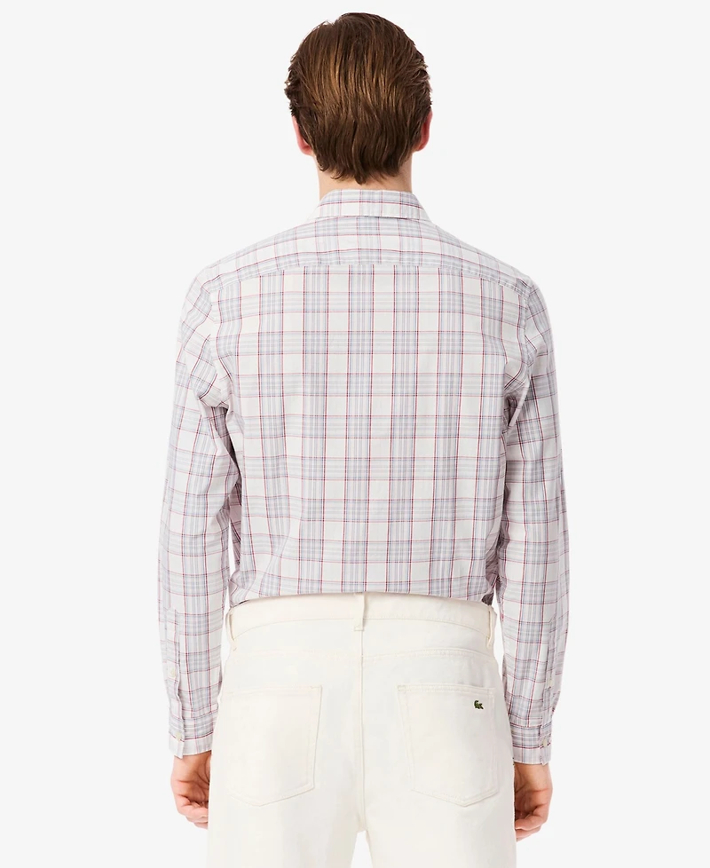 Lacoste Men's Slim Fit Stretch Plaid Shirt