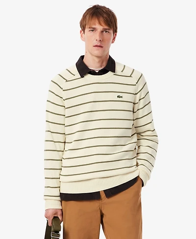 Lacoste Men's Striped 3D Crewneck Sweater