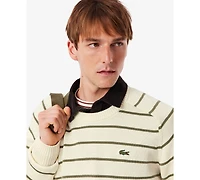 Lacoste Men's Striped 3D Crewneck Sweater
