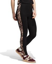 adidas Women's Leopard-Print Cotton-Blend High-Rise Leggings