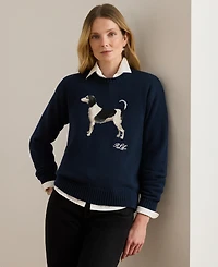 Lauren Ralph Women's Intarsia-Knit Dog Knit Sweater