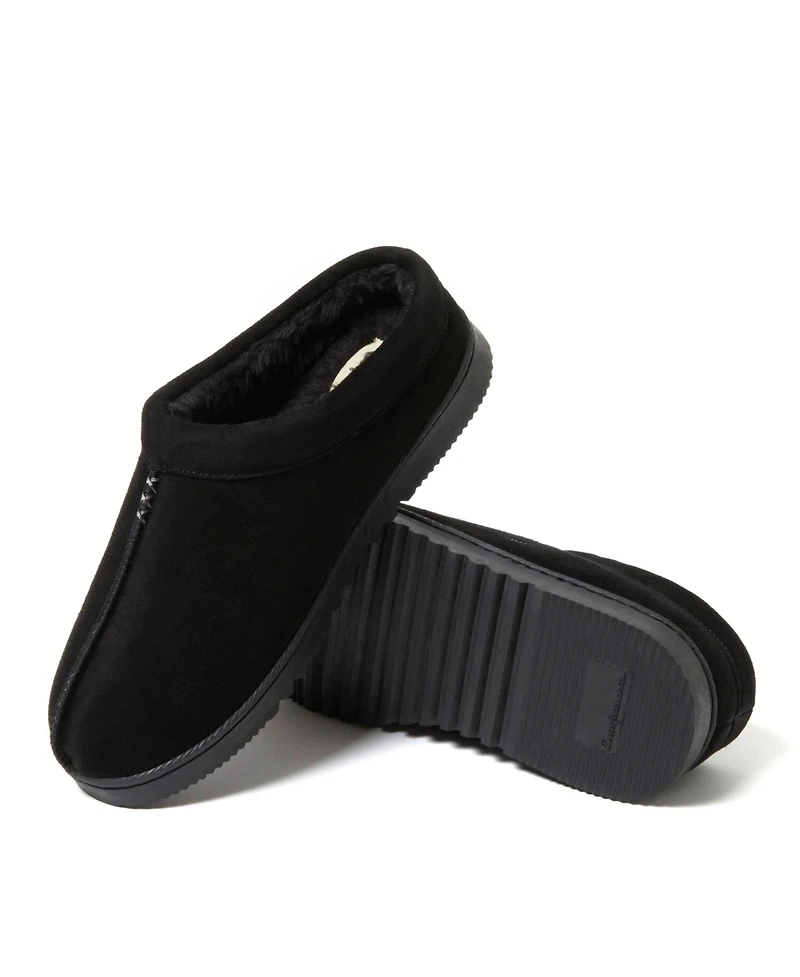 Dearfoams Men's Dean Genuine Suede Clog House Shoe Slipper