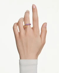 Swarovski Multicolored Gold-Tone Plated Matrix Ring