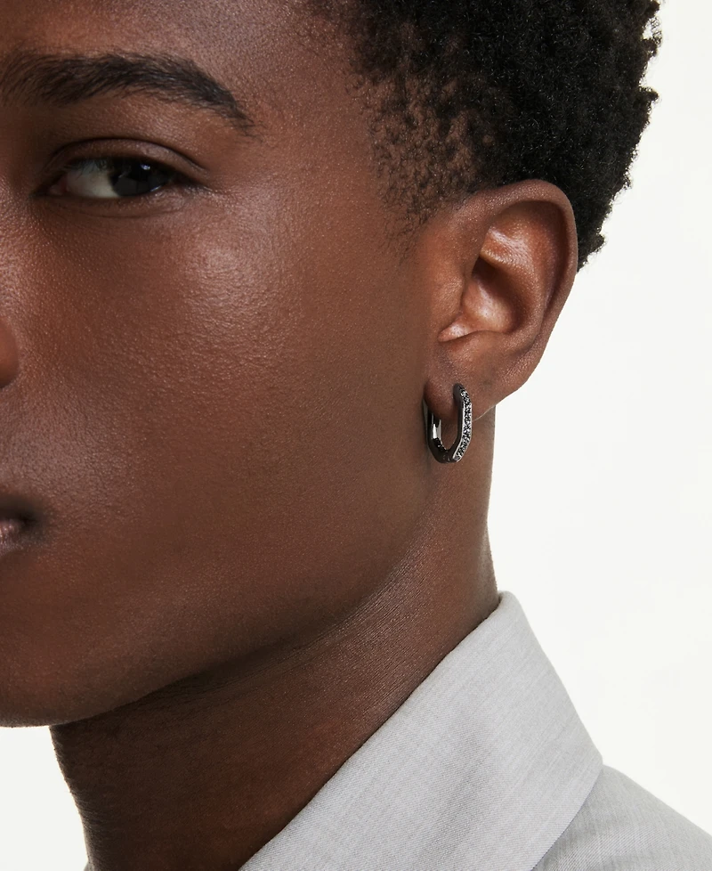 Swarovski Dextera Rhodium Plated Hoop Earrings