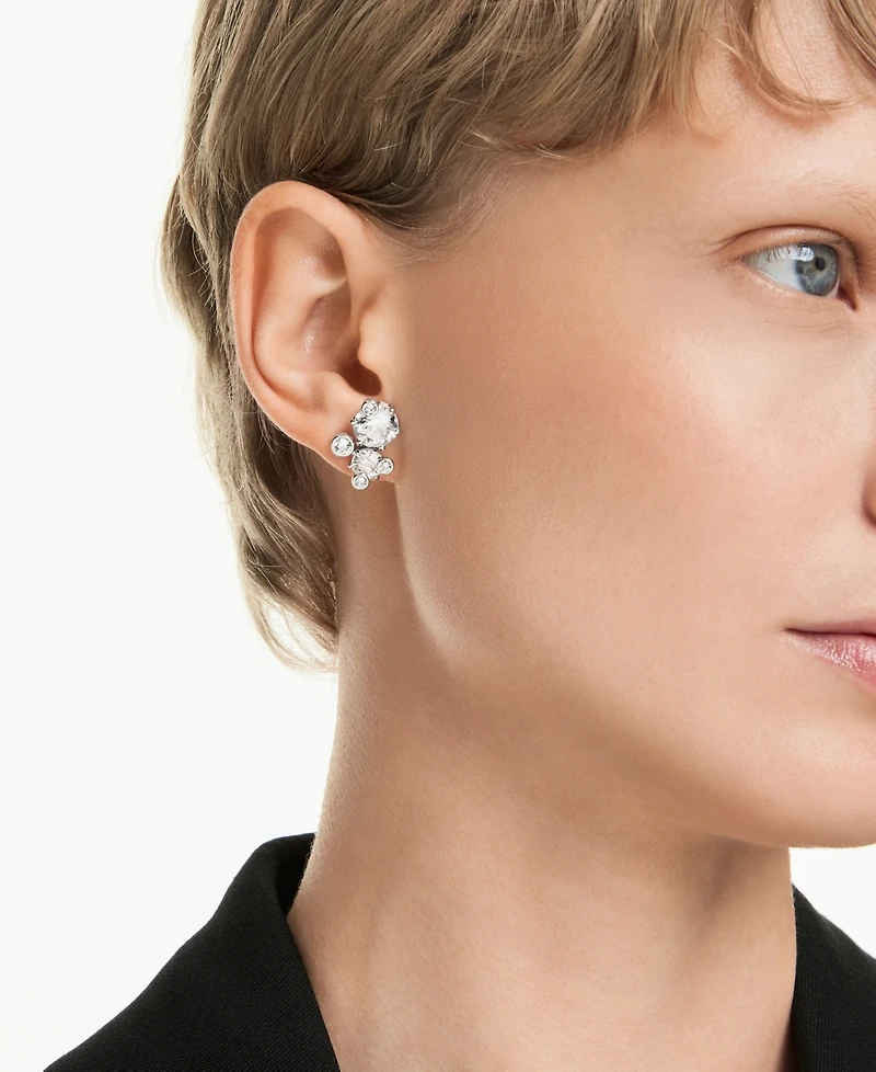 Swarovski Constella Rhodium Plated Stud Earrings