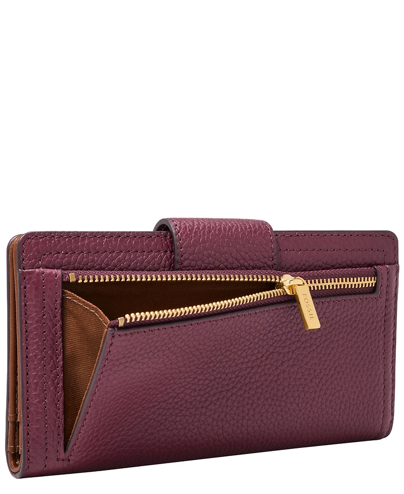 Fossil Logan Leather Rfid Tab Clutch Wallet