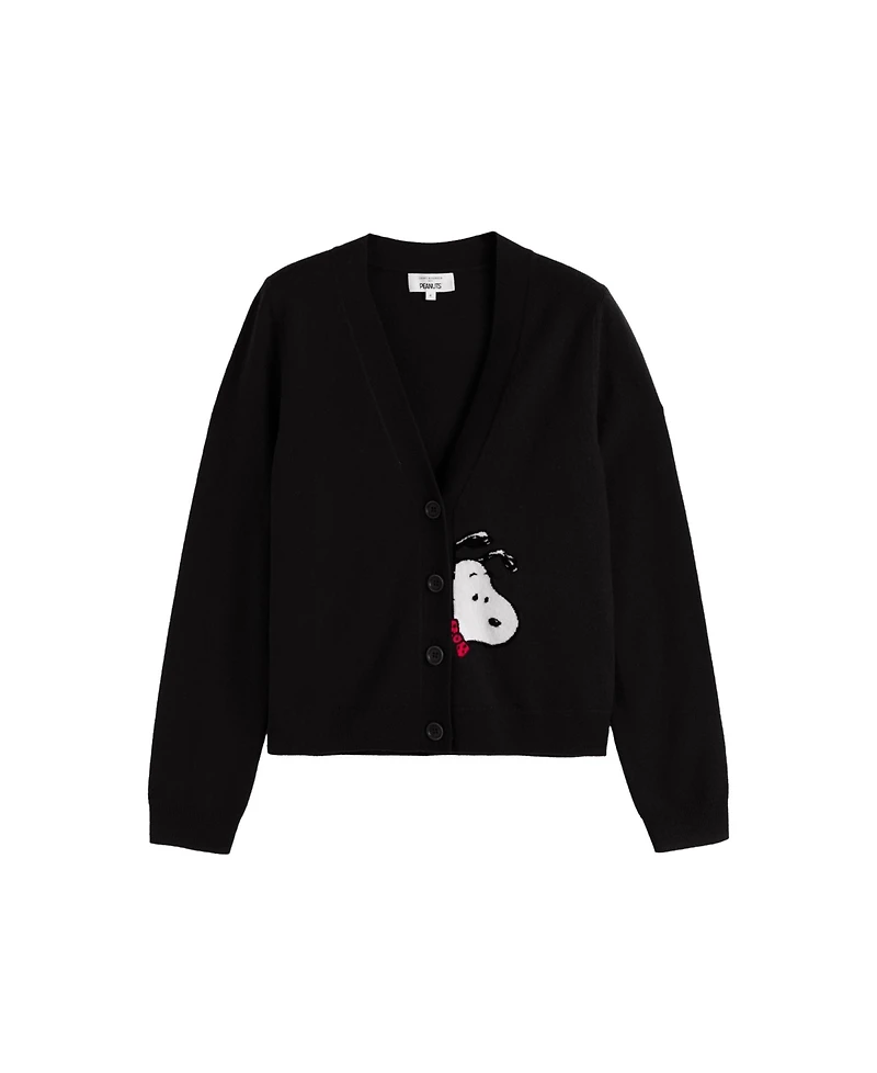 Chinti & Parker Women's Wool-Cashmere Snoopy Peekabow Cardigan
