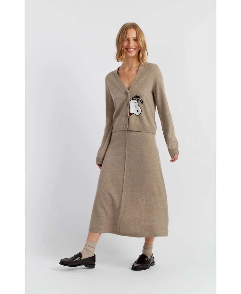 Chinti & Parker Women's Wool-Cashmere Snoopy Peekabow Cardigan