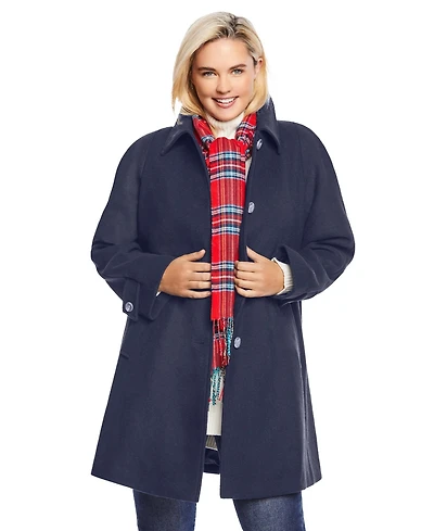 Woman Within Plus Wool-Blend Classic A-Line Coat