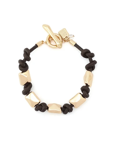 Robert Lee Morris Soho Gold Heirloom Charms Pyramid Woven Bracelet