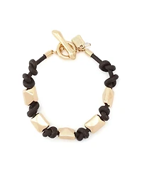Robert Lee Morris Soho Gold Heirloom Charms Pyramid Woven Bracelet