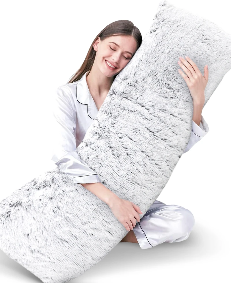 Cheer Collection Faux Fur Body Pillow, 20" x 54"