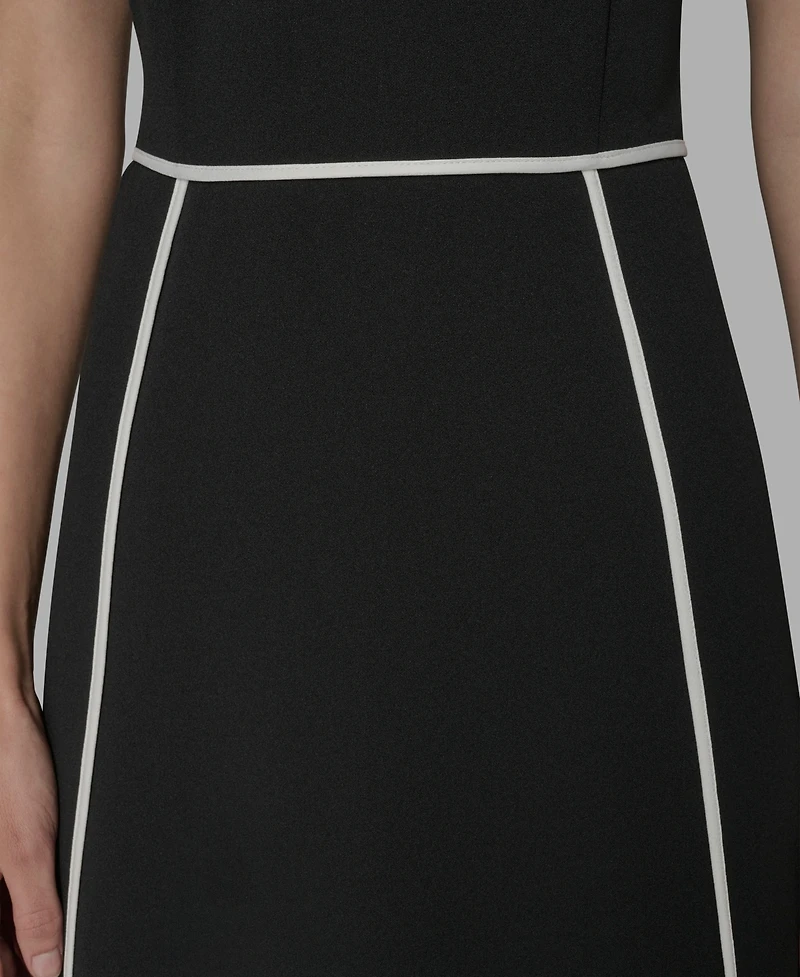Karl Lagerfeld Paris Women's Piped-Trim Fit and Flare Dress