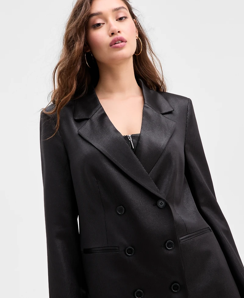 Guess Women's Jemma Pinstriped Double-Breasted Blazer