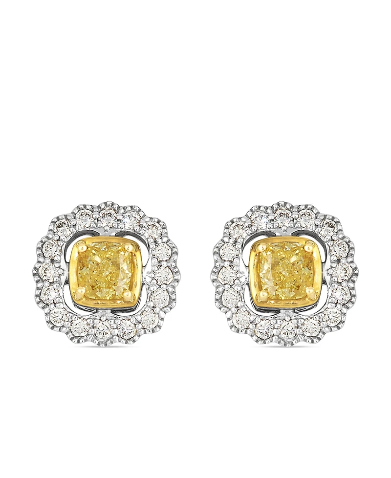 Le Vian Vanilla Diamond (0.15 ct. t.w.) and Yellow Diamond ( 0.60 ct. t.w.) Earring in 14K Two Tone Gold