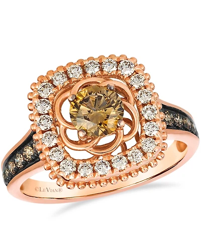 Le Vian Chocolate Diamond (0.69 ct. t.w.) and Nude Diamond (0.34 ct. t.w.) Ring in 14K Strawberry Gold