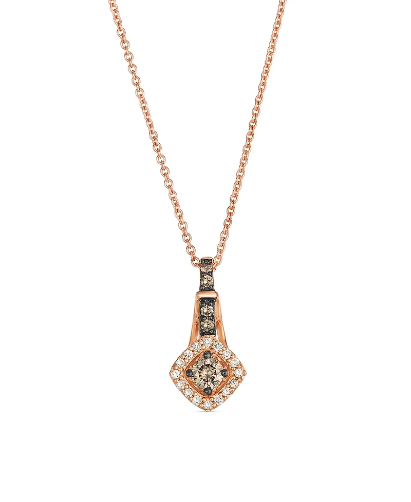 Le Vian Vanilla Diamond (0.07 ct. t.w.) and Chocolate Diamond (0.19 ct. t.w.) Pendant Necklace in 14K Strawberry Gold