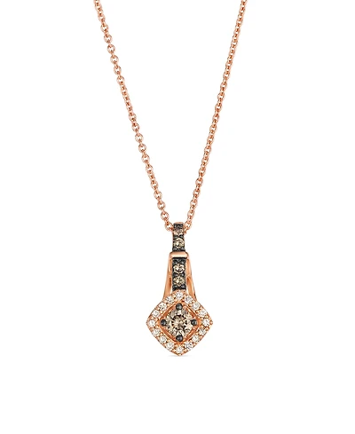 Le Vian Vanilla Diamond (0.07 ct. t.w.) and Chocolate Diamond (0.19 ct. t.w.) Pendant Necklace in 14K Strawberry Gold