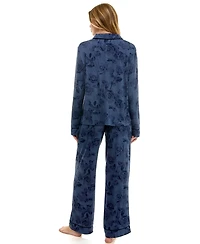 Roudelain Women's 2-Piece Long Sleeve Top and Printed Pajama Set