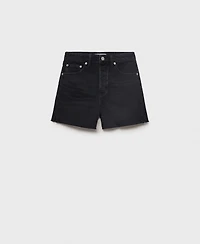 Mango Women's Frayed Hem Denim Shorts