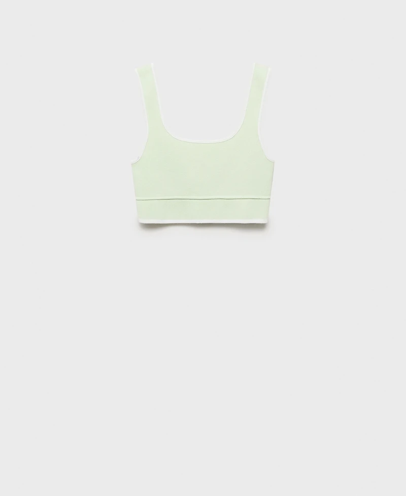 Mango Women's Contrasting Trim Knitted Top