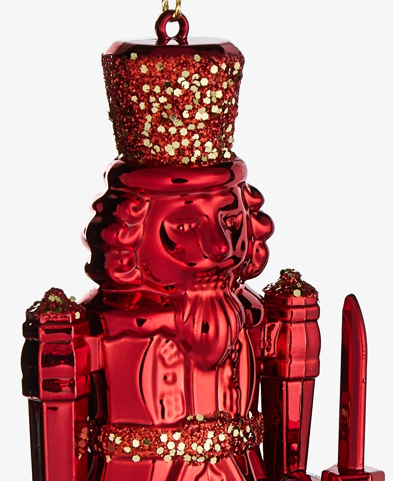 Holiday Lane Christmas Glitters Red Nutcracker Ornament, Macy's Exclusive
