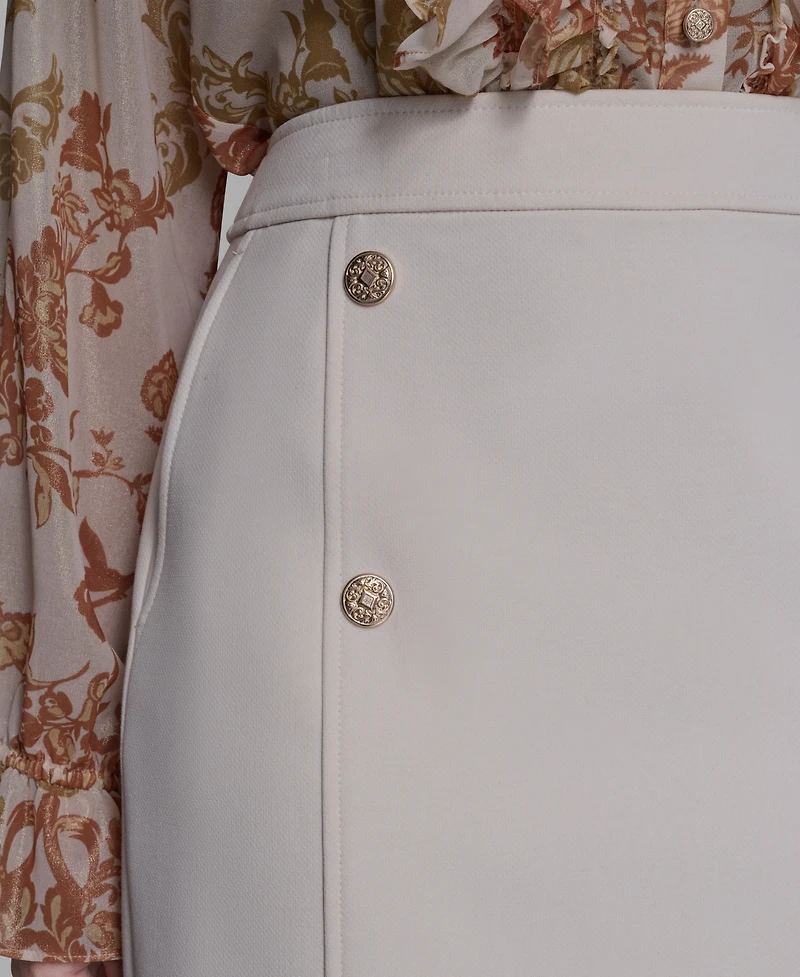 Karl Lagerfeld Paris Women's Button Detail Skirt