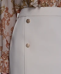 Karl Lagerfeld Paris Women's Button Detail Skirt