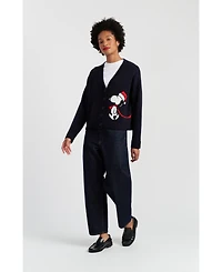 Chinti & Parker Women's Wool-Cashmere Holiday Snoopy Cardigan