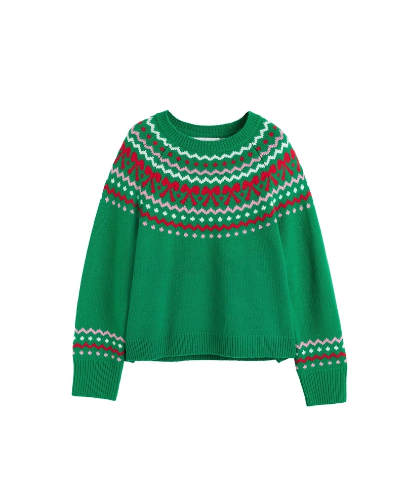 Chinti & Parker Women's Wool-Cashmere Bow Fairisle Sweater